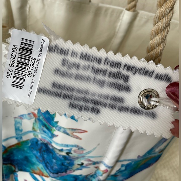 Sea Bags Maine Deluxe Large Lobster Tote NWT $260 Retail Recycled Sailcloth - Picture 11 of 15
